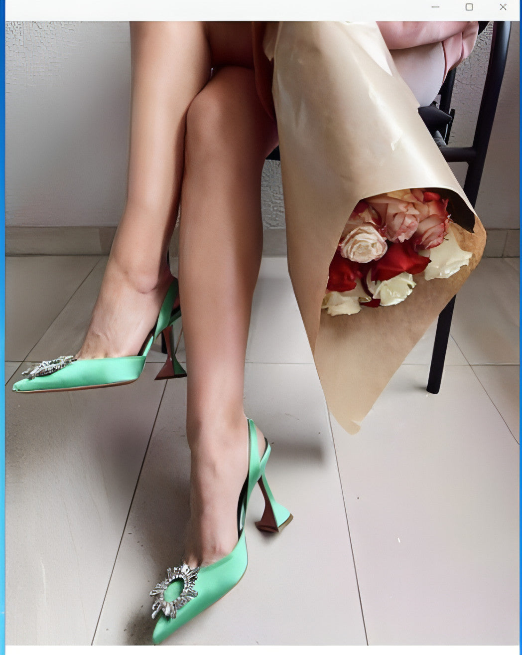 Glittering Rhinestone Satin Wine Glass Heel Shoes Baotou Slippers