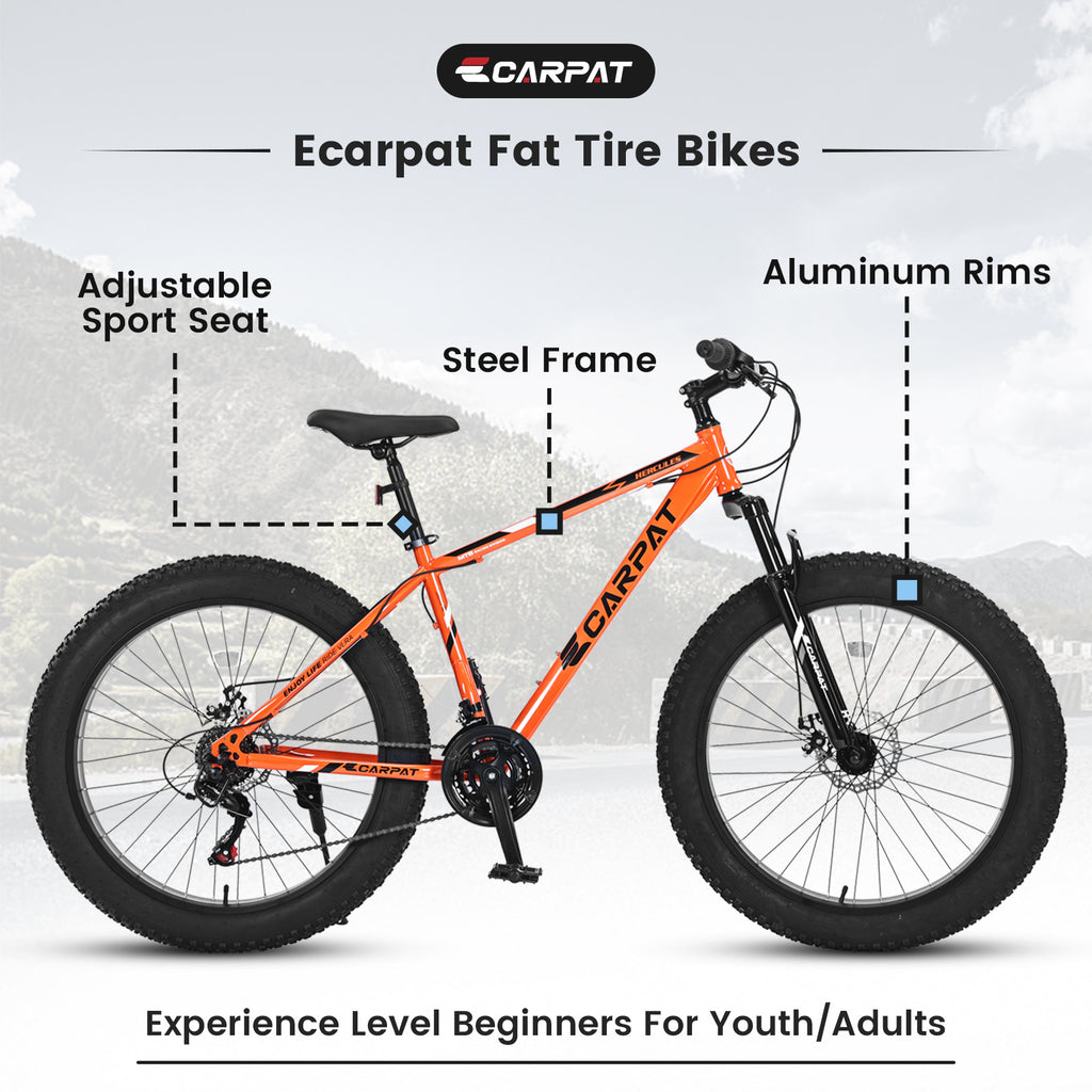 TerraForce™ Ruff-Ryde – 26" Fat Tire Mountain Bike (21-Speed, Full Suspension)