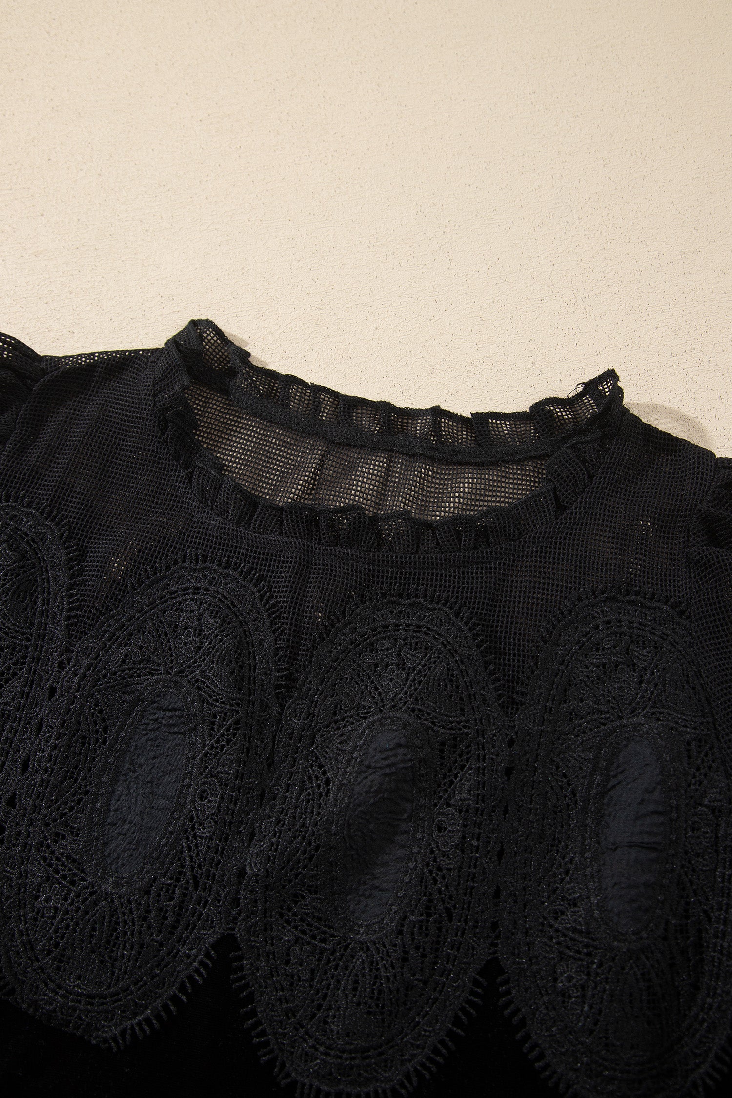 Black Embroidered Velvet Short Sleeve Mini Shift Dress