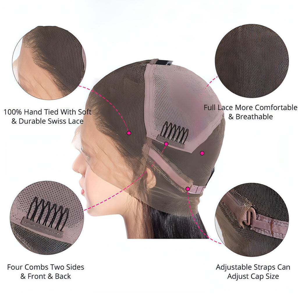 LuxeWave Premium - Full Lace Head Cover With Real Hair 1
