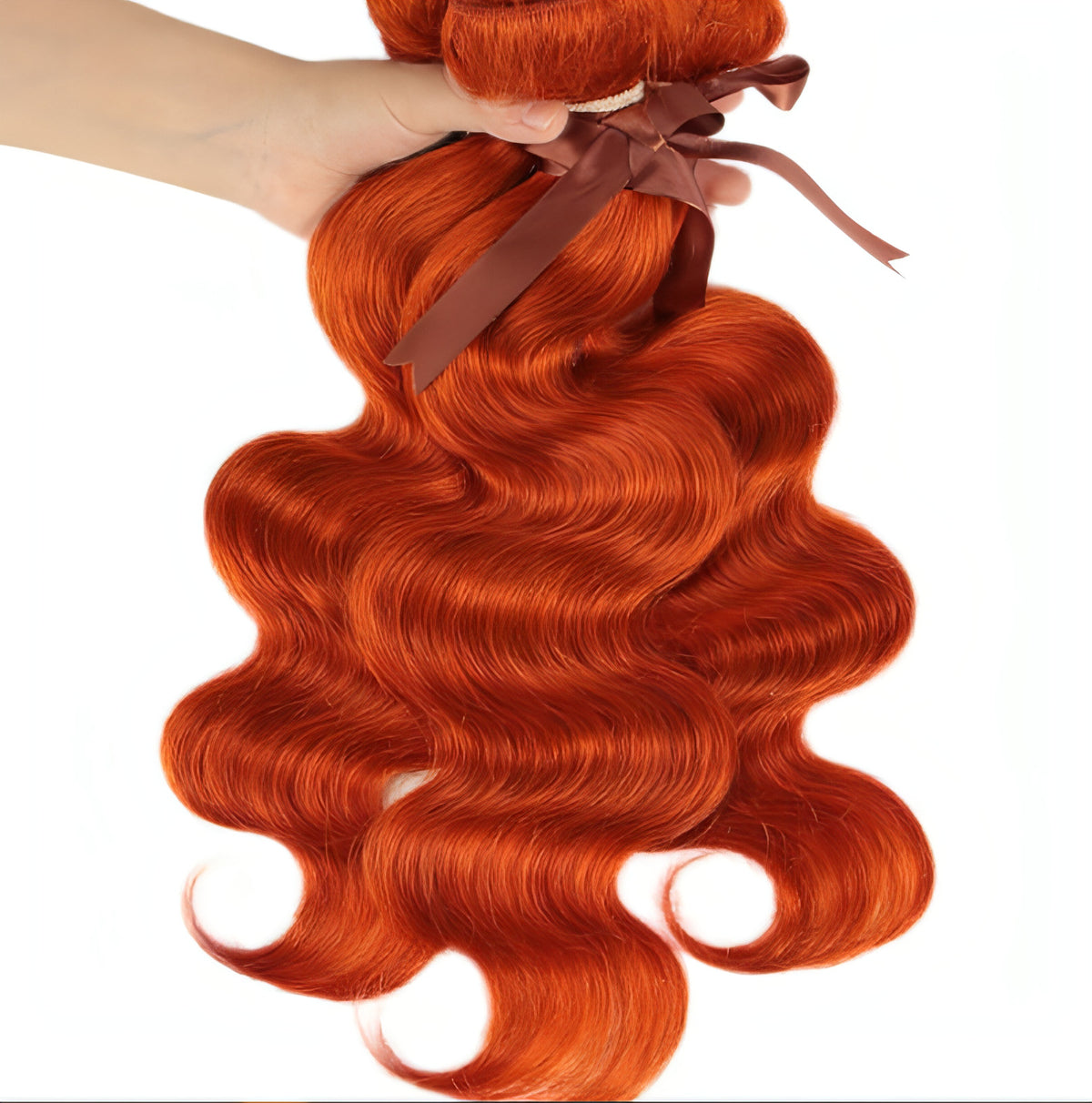LuxeWave Real Hair Curtain Block Orange