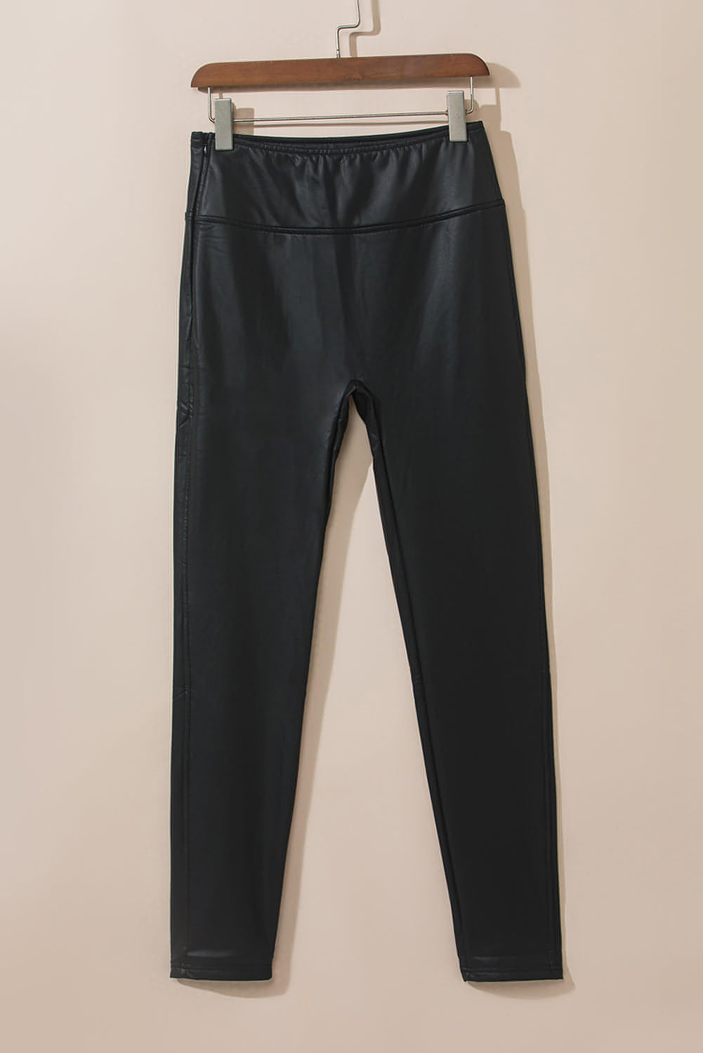 Leggings skinny in ecopelle nera