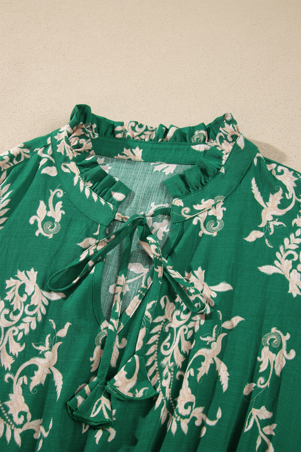 Green Floral Print V Neck Shift Dress Plus Size Dress