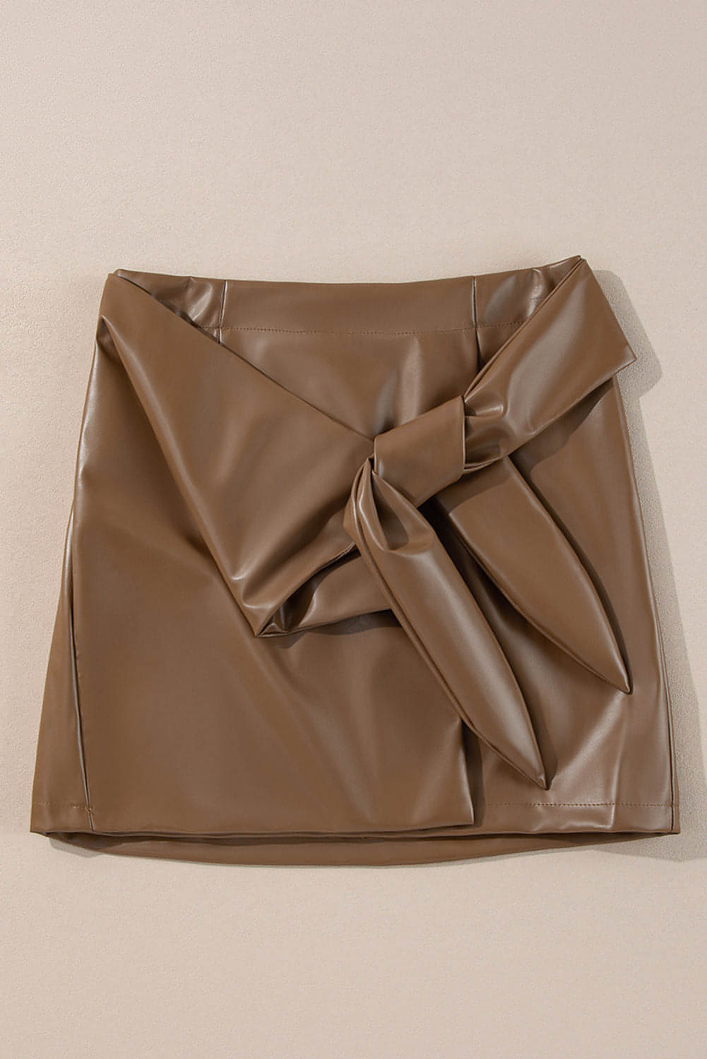 Coffee Bowknot műbőr miniszoknya