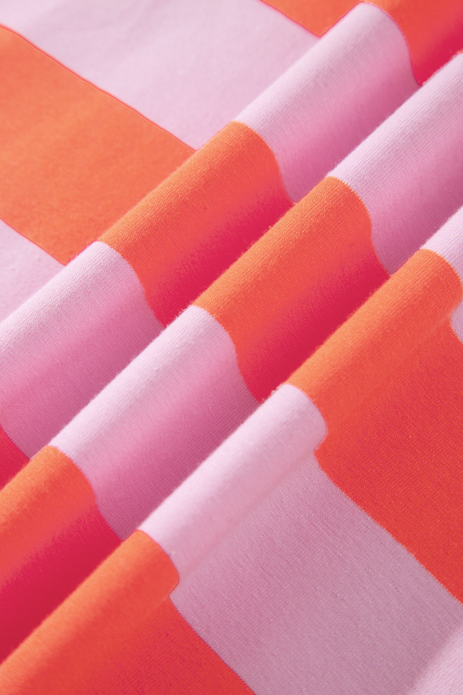 Orange Stripe Cuffed Short Sleeve Pocketed Casual T Shirt Long Dress
