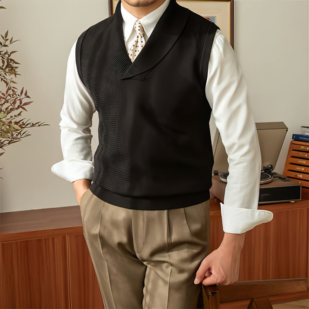 Fashionabla stickade västföretag Slim Fit Men