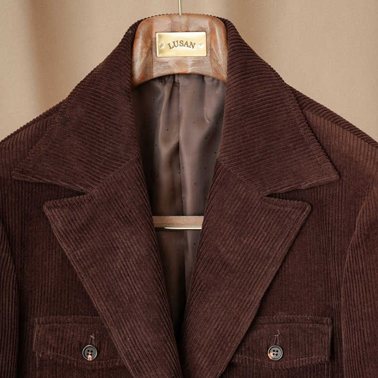 Retro-Cord-Slim-Fit-Safari-Baumwoll-Gentry-Jacke