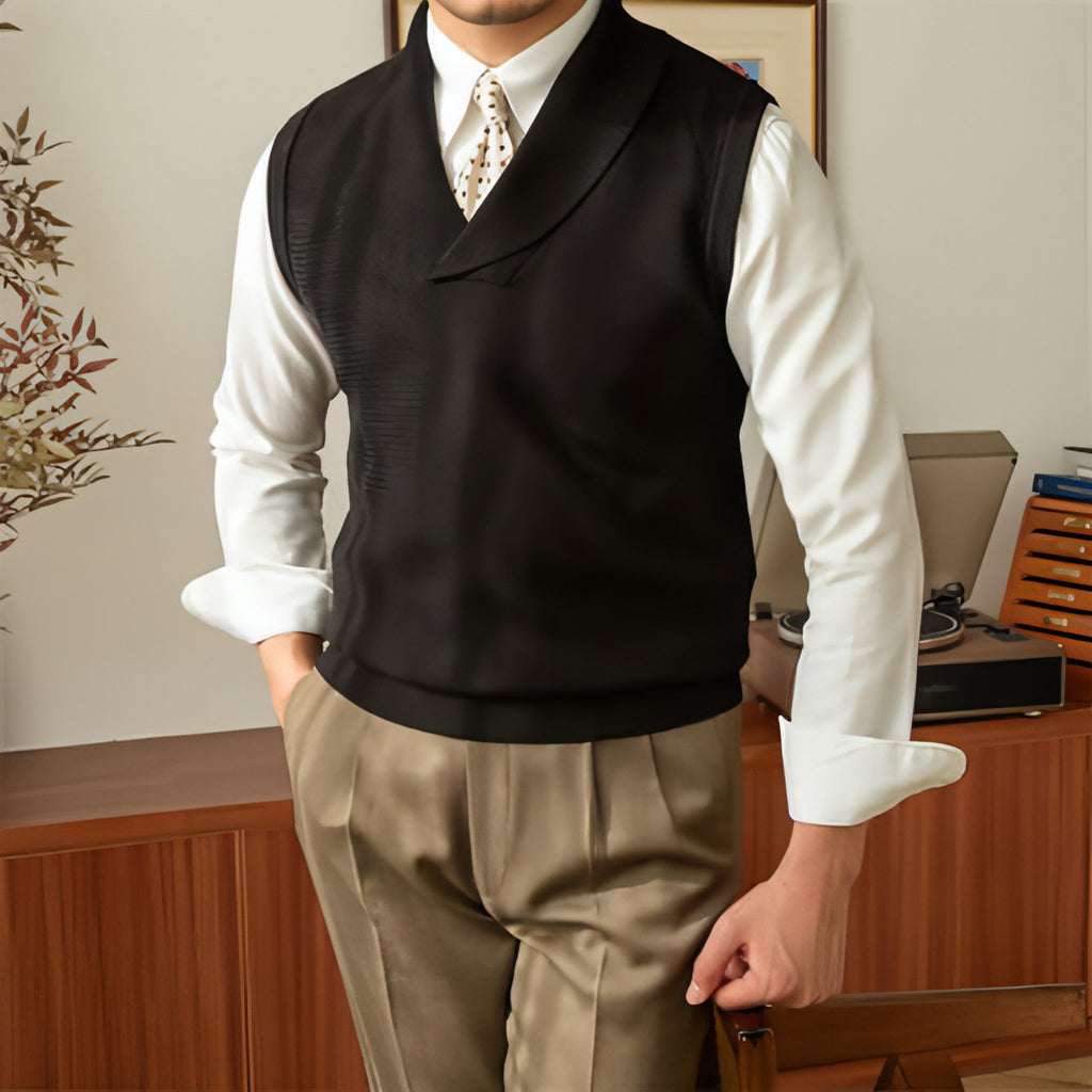 Fashionabla stickade västföretag Slim Fit Men