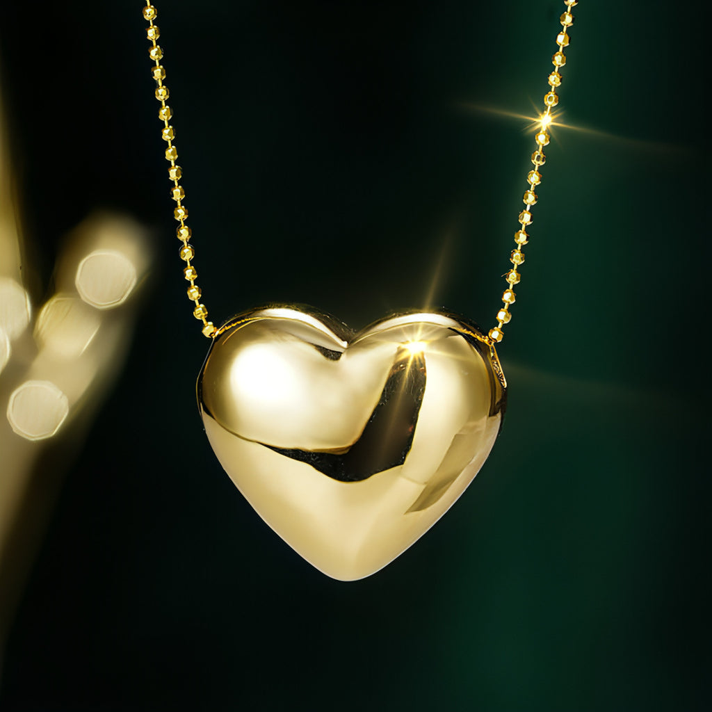 AuriLuxe™ – Personalized 18K Gold Love Pendant Necklace