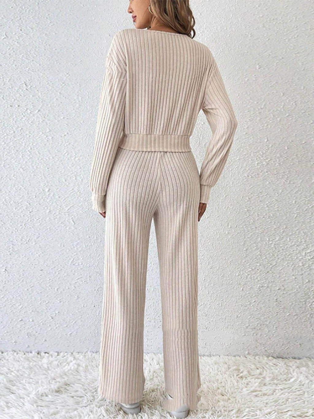 Long Sleeve Short Top Two-piece Set