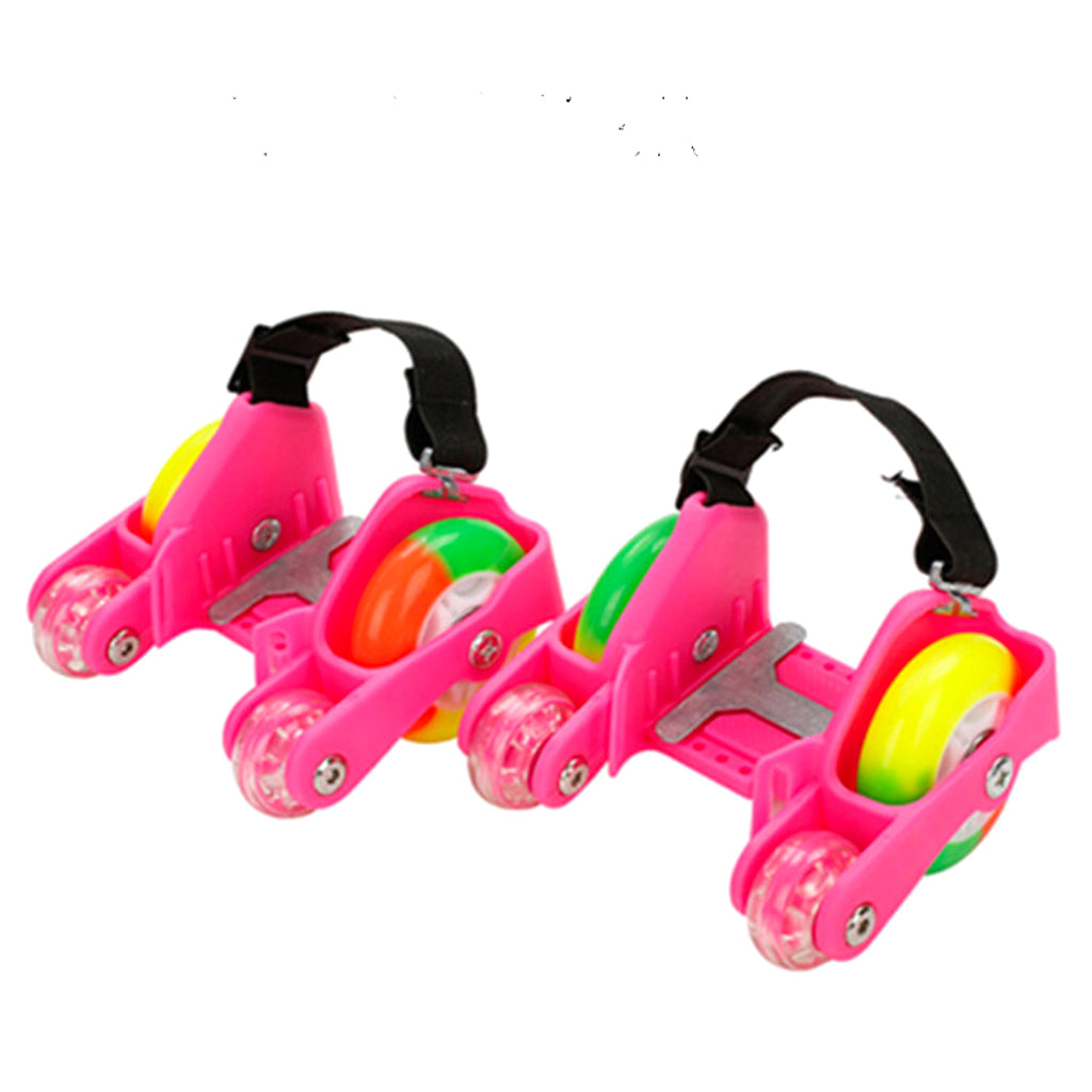 One 1Pair Children Roller Skates Adjustable Size Four-wheeled PU 4 Fire Wheels - enhanced image 1