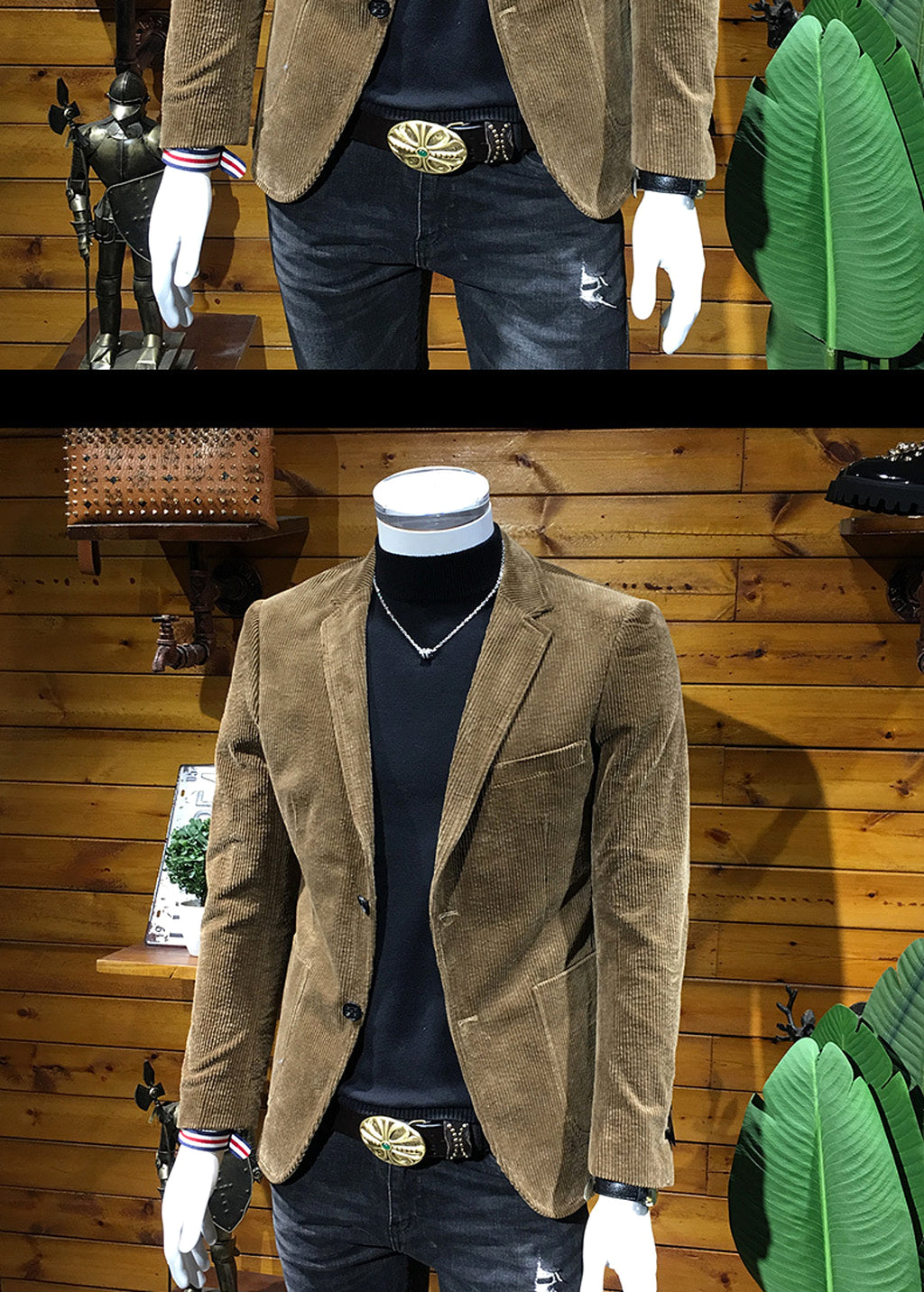 25 Edition – Men’s Slim Fit Corduroy Business Blazer - enhanced image 1