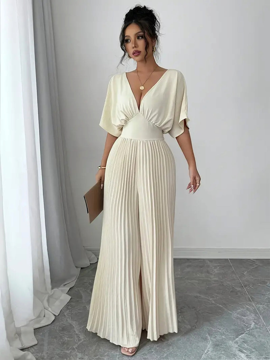 25 Edition – Pleated Wrap-Style Maxi Dress - enhanced image 1