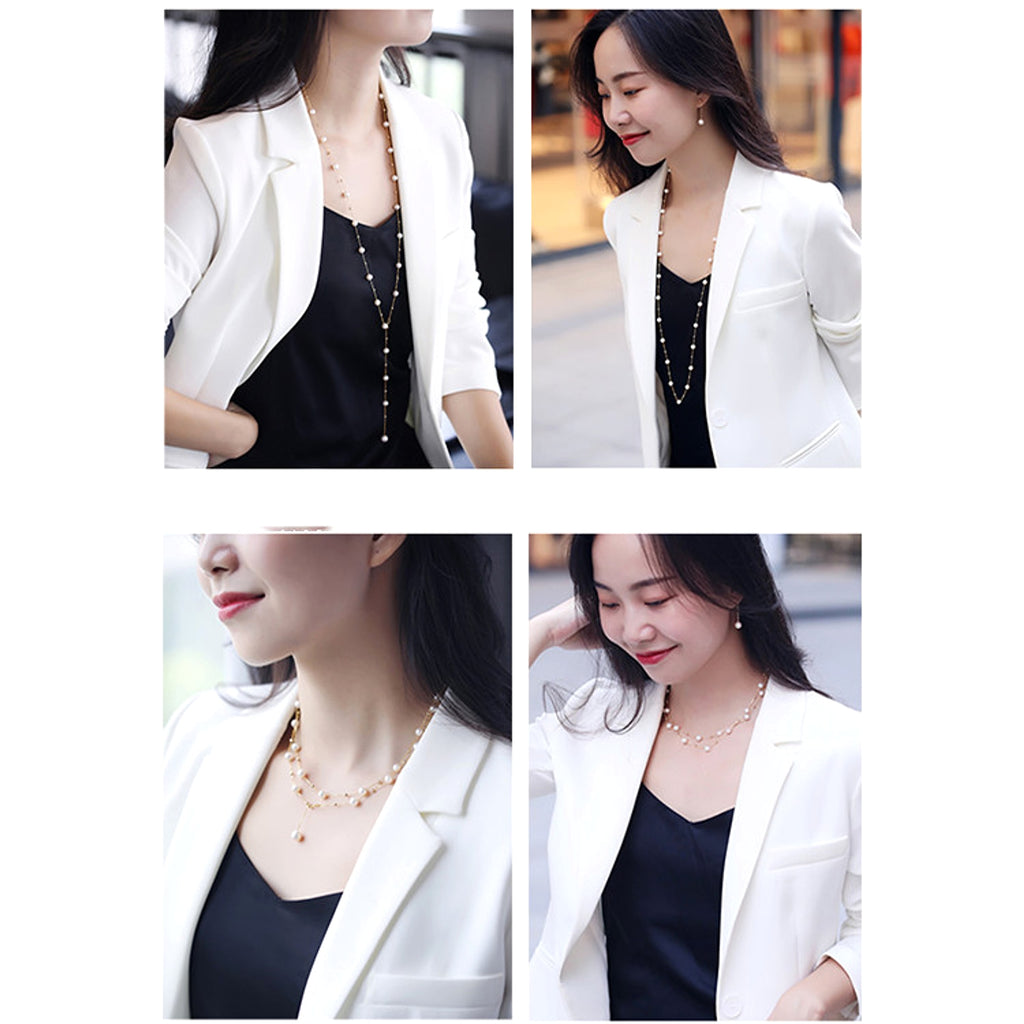 5.5-7.5mm Freshwater Pearl Gypsophila Necklace - enhanced image 1