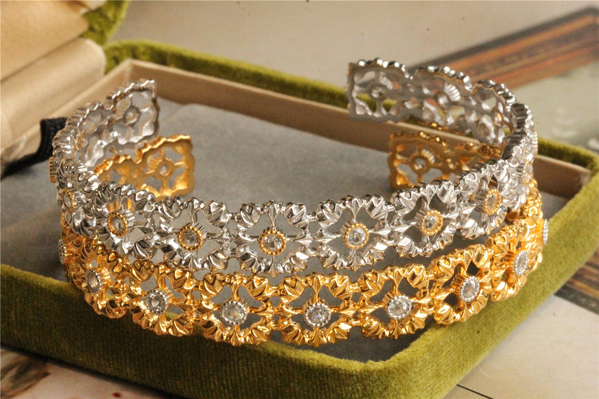 925 Silver Gold Plated Openwork Bracelet - enhanced image 1
