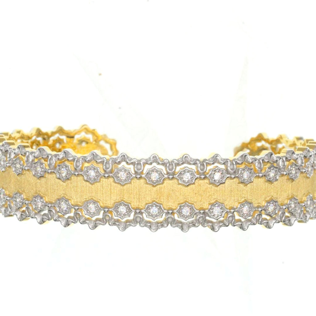 925 Silver Textured Gold Craft Hollow Vintage Bracelet - enhanced image 1