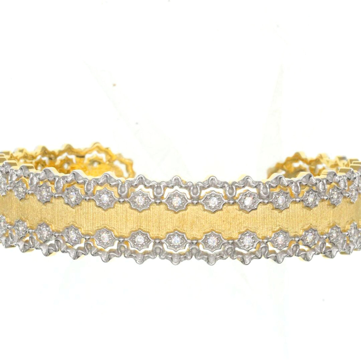 925 Silver Textured Gold Craft Hollow Vintage Bracelet - enhanced image 1