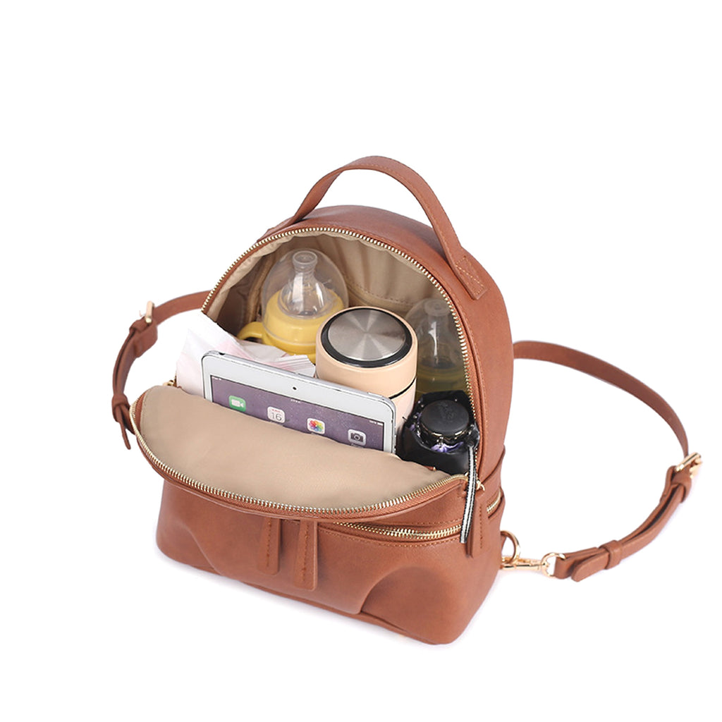ALLFASHION™ – MiniLeather UrbanMOM Backpack - enhanced image 1
