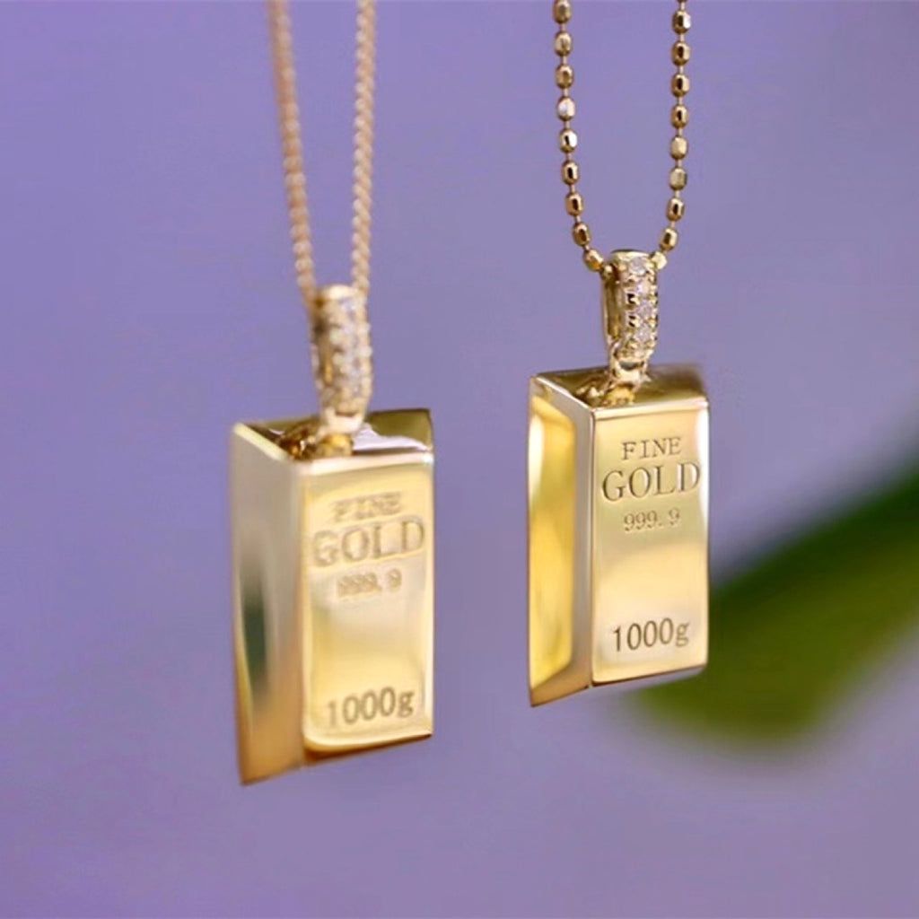 LuxeJewels™ – AurumBar Diamond Pendant Necklace - enhanced image 1