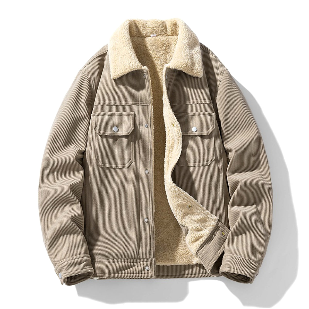 Autumn And Winter New Japanese Style Simple Light Velvet Core Casual Coat Jacket Ment - enhanced image 1