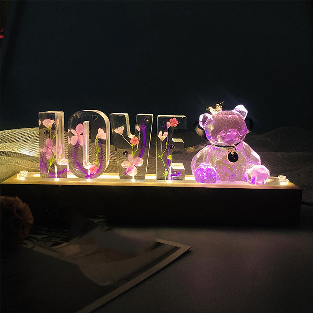 BloomLetter™ – Personalisierbares Blumen-Nachtlicht mit Holzrahmen & LED - enhanced image 1