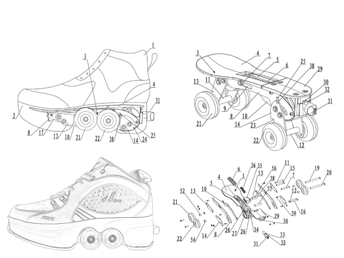 Breathable Childrens Heelys Single And Double Roller Skates - enhanced image 1