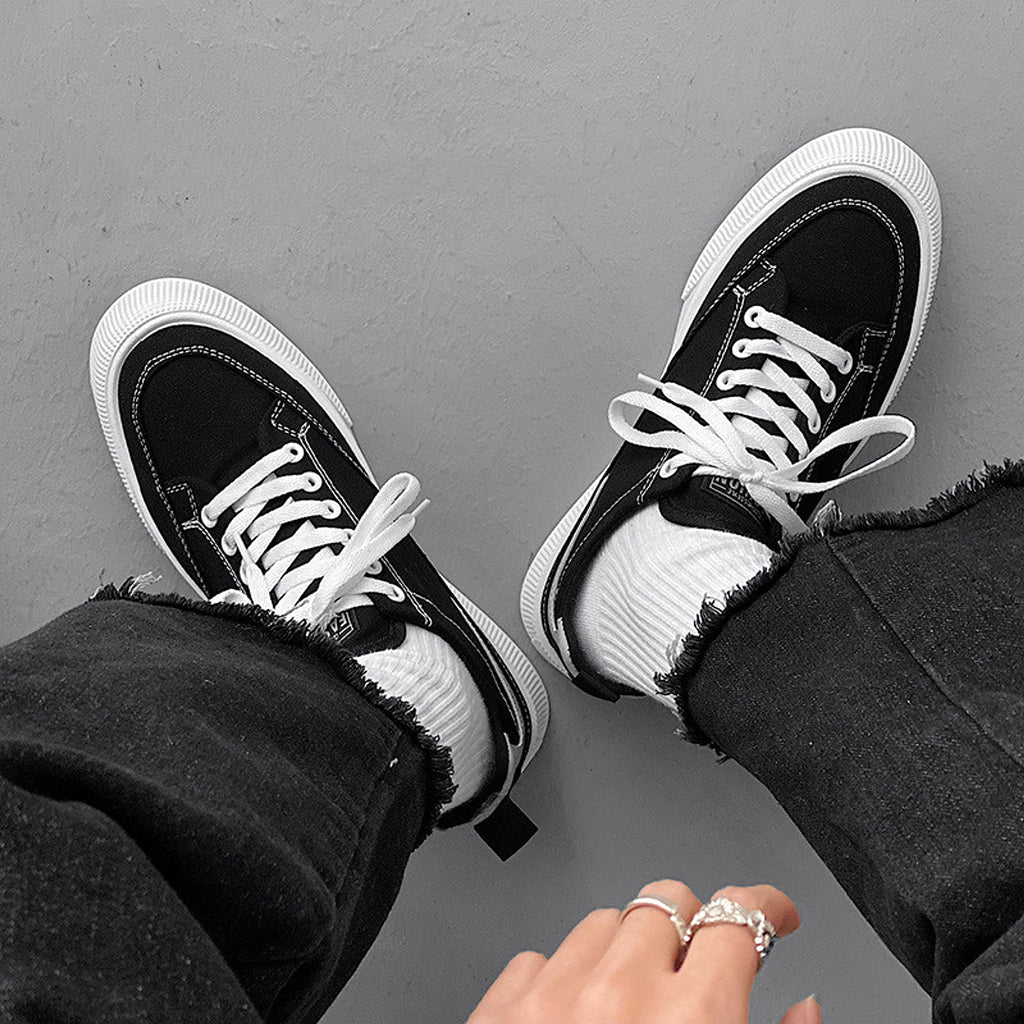 Canvas Breathable Low Top Platform Men's Casual Sneakers - enhanced image 1