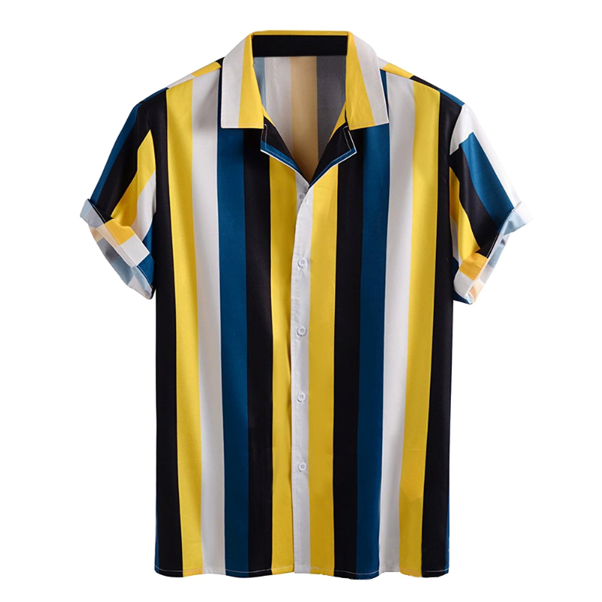 Casual Men DressShirt Stripes - enhanced image 1