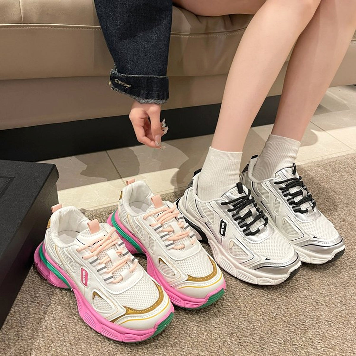 Casual Sneaker Women's All-match Mesh Surface Platform - enhanced image 1