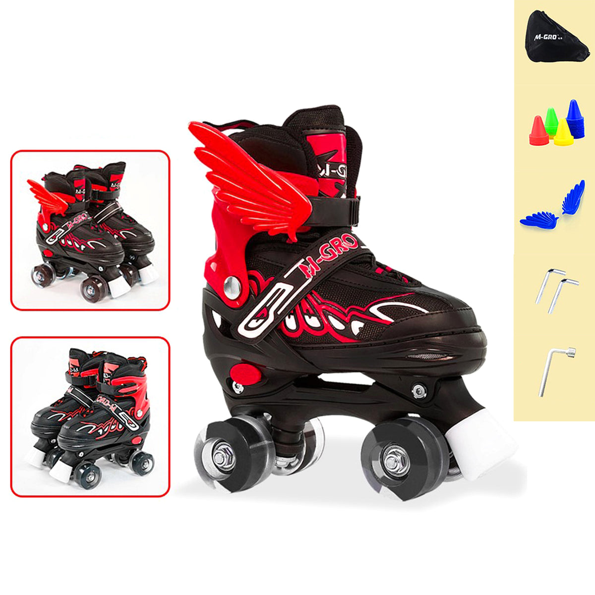 Children Adjustable Skates Roller Skates Boys Girls Kid's Roller  4-Wheels Outdoor Sports Skates - enhanced image 1