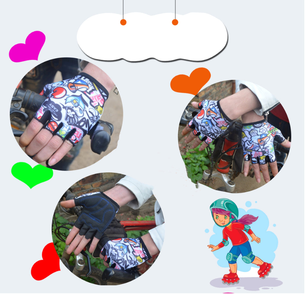 Children's Mountain Bike Riding Half-finger Roller Skating Gloves - enhanced image 1
