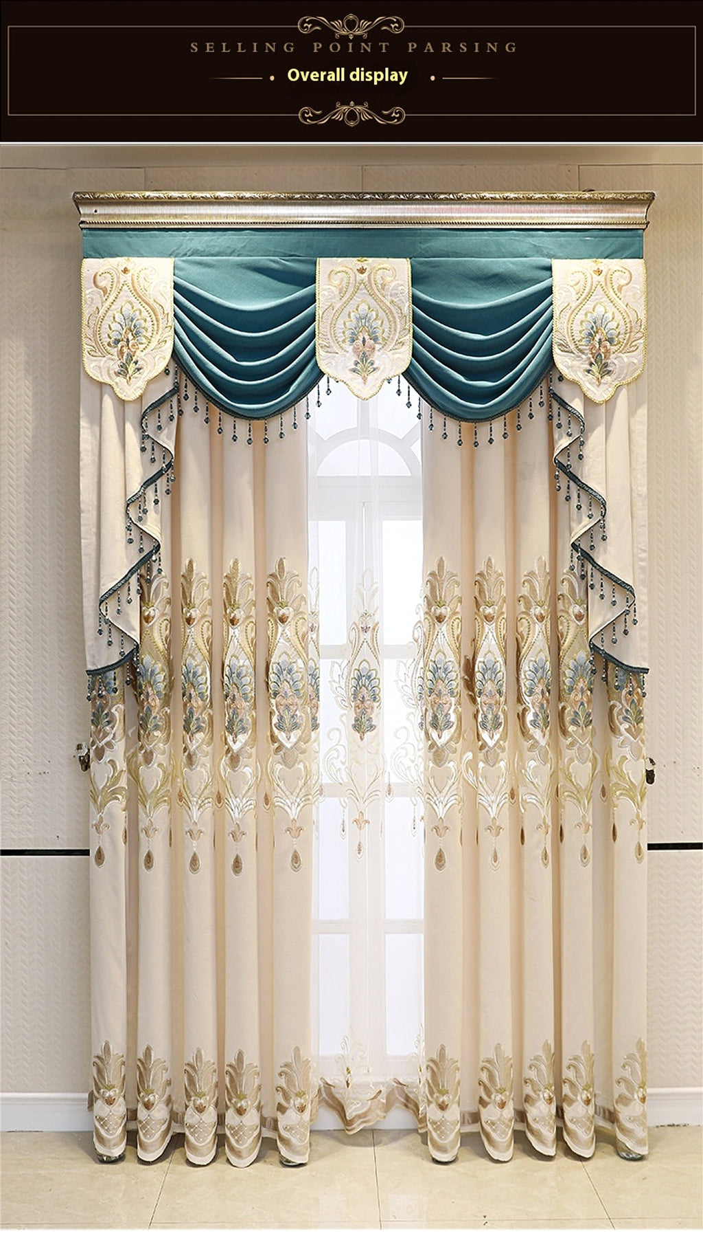 Cieloro™ – European Style Hollow Flower Embroidered Curtain - enhanced image 1