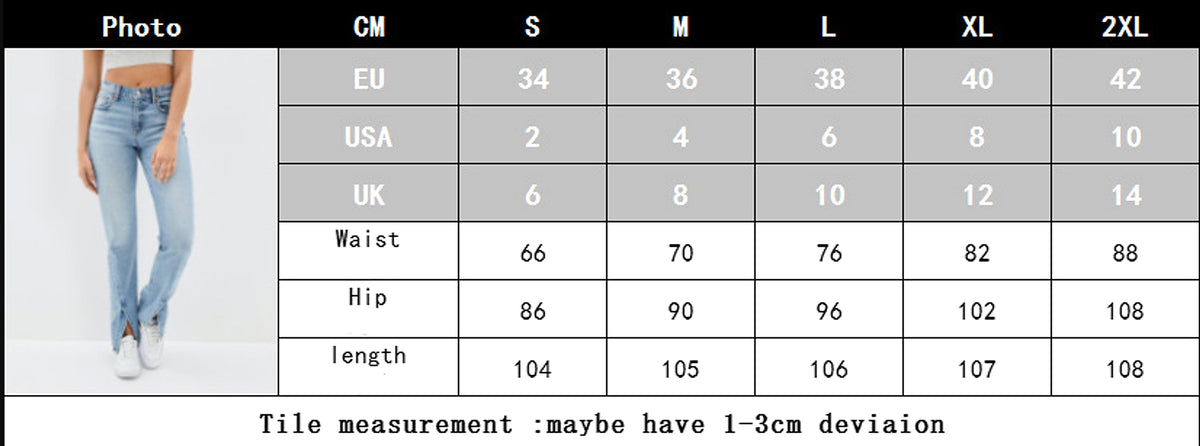 Commuter Split Straight Pants Fashionable Stretch Washed Jeans Women - enhanced image 1