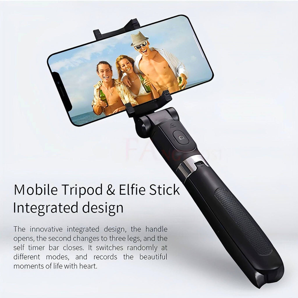 Compatible with Apple, Tripod Selfie Stick Mobile Universal Live Triangle Bracket One Bluetooth Selfie Artifact - enhanced image 1