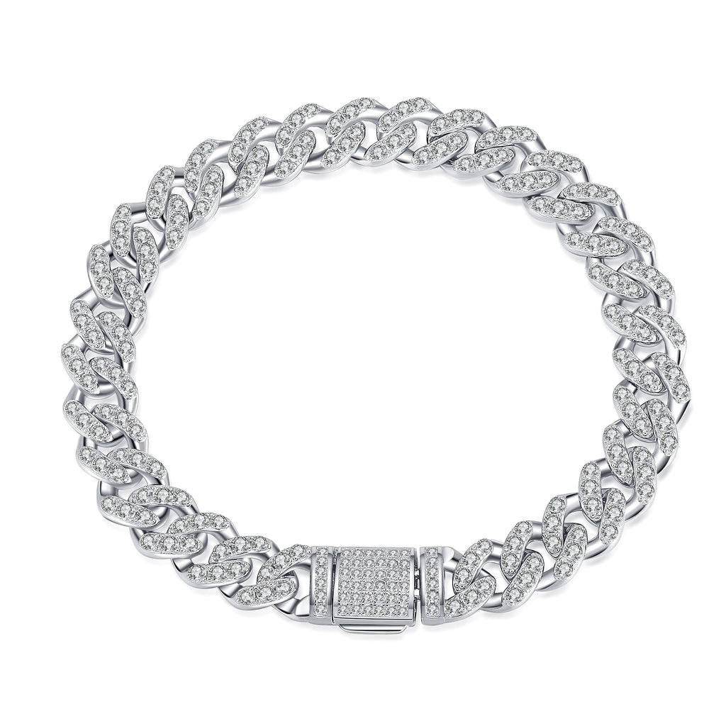 Cuban Link Chain Moissanite Bracelet - enhanced image 1