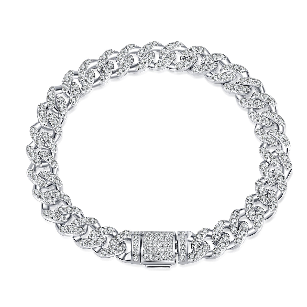 Cuban Link Chain Moissanite Bracelet - enhanced image 1