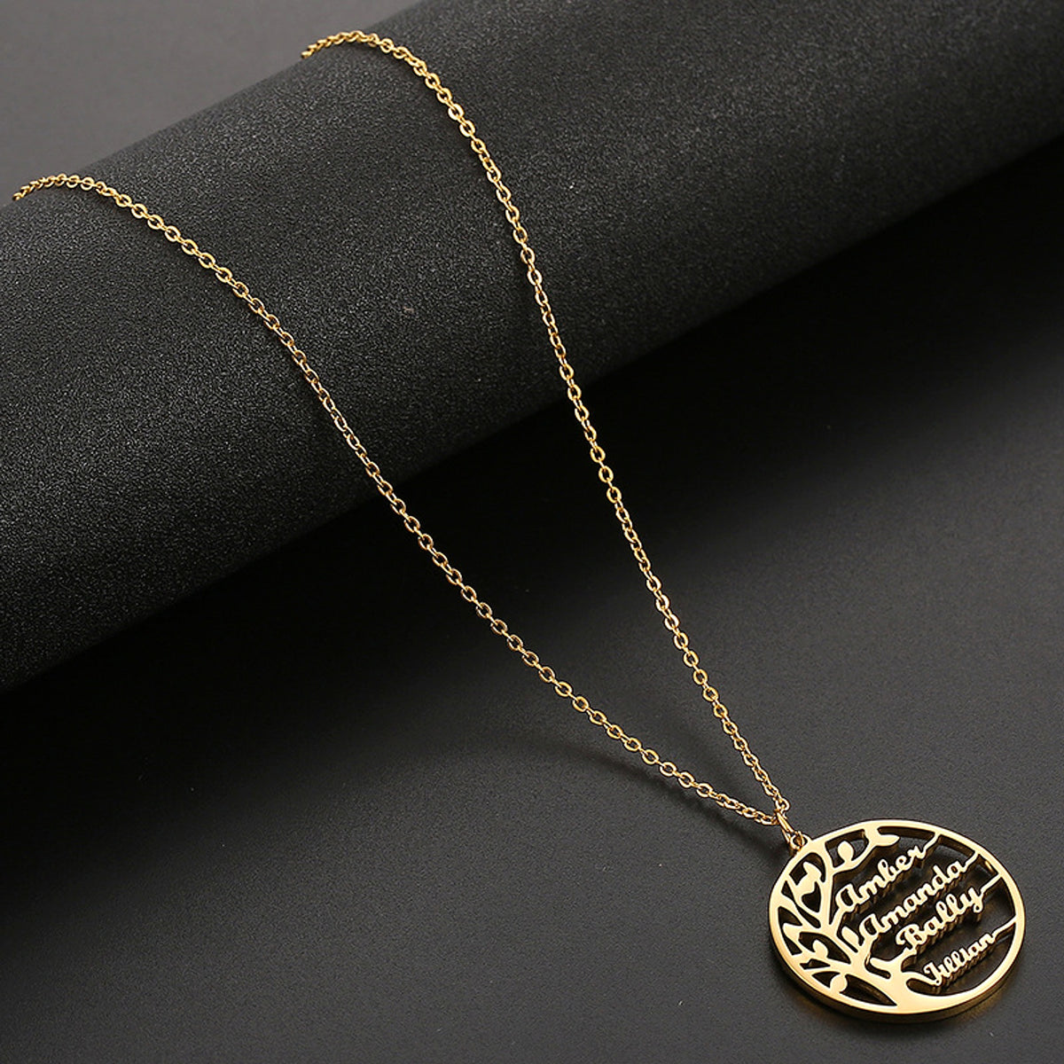 Personalized Name Circle Pendant Necklace – A Unique & Meaningful Keepsake! - enhanced image 1