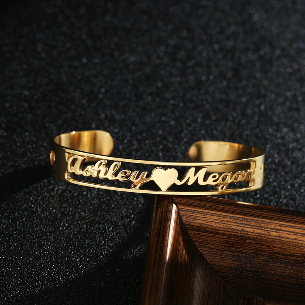 Personalized Name Bracelet – Custom Engraved Stainless Steel Bangle - enhanced image 1