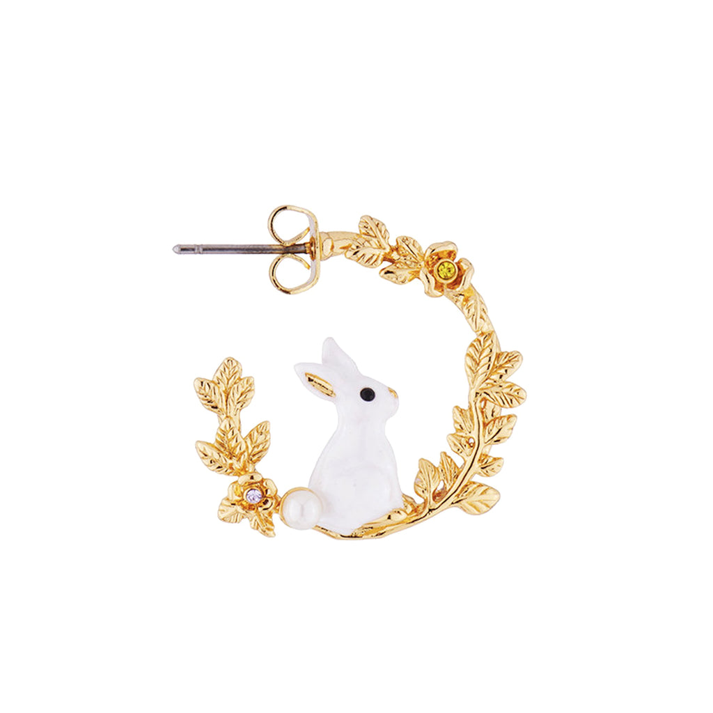 Cute Little White Rabbit Wheat Ear Earrings - enhanced image 1