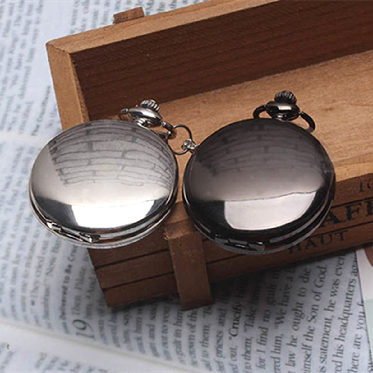 DIY Custom Photo Retro Flip Quartz Pocket Watch - enhanced image 1