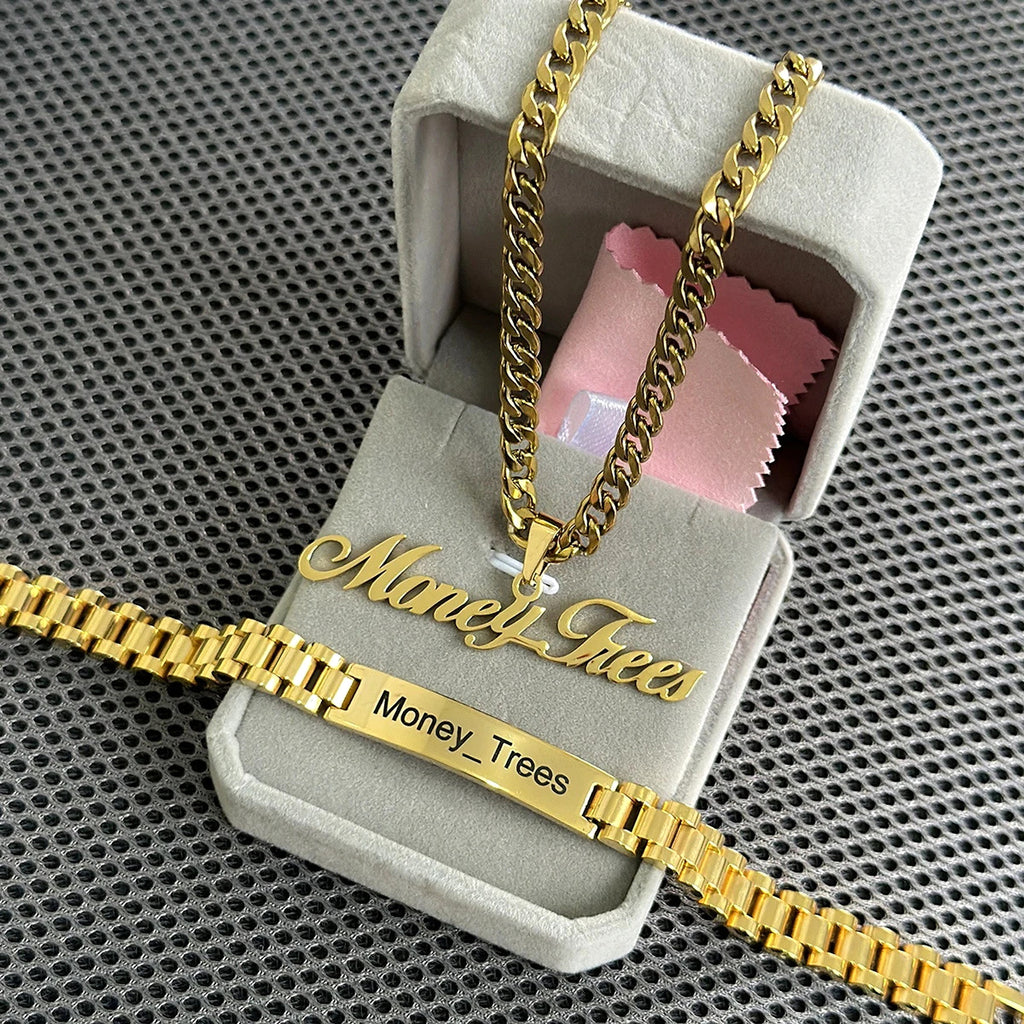 DIY Large Nameplate Engraved Letter Pendant - enhanced image 1