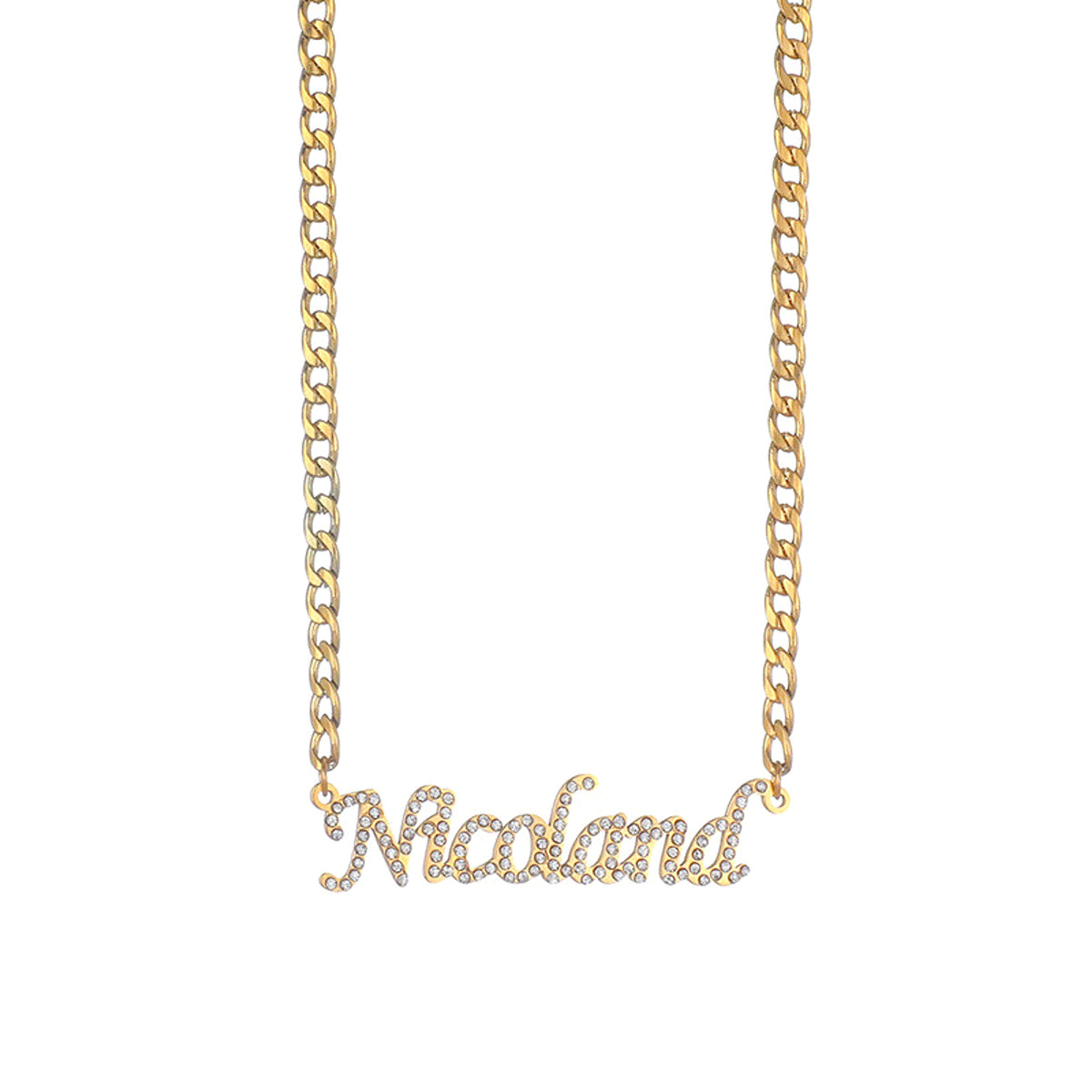 DIY One Piece Cut Name Jewelry Letter Zircon Diamond Necklace - enhanced image 1