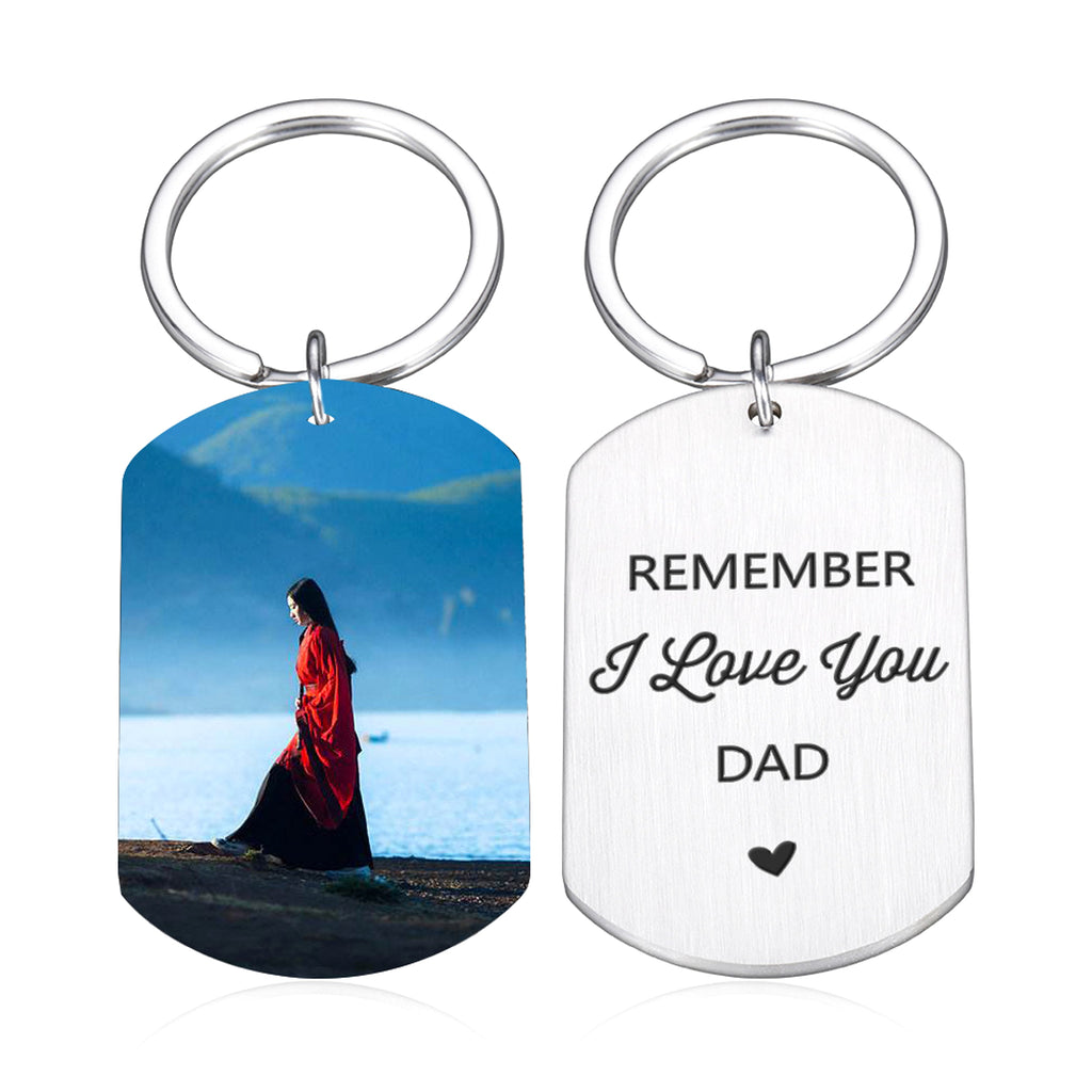 Custom Engraved Keychain – Personalized Photo & Name Tag Pendant - enhanced image 1