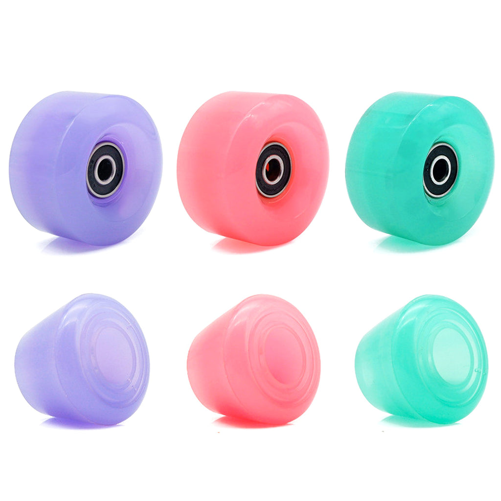 Double Row Roller Skates Four-wheel Roller Skates Translucent Jelly Wheels - enhanced image 1