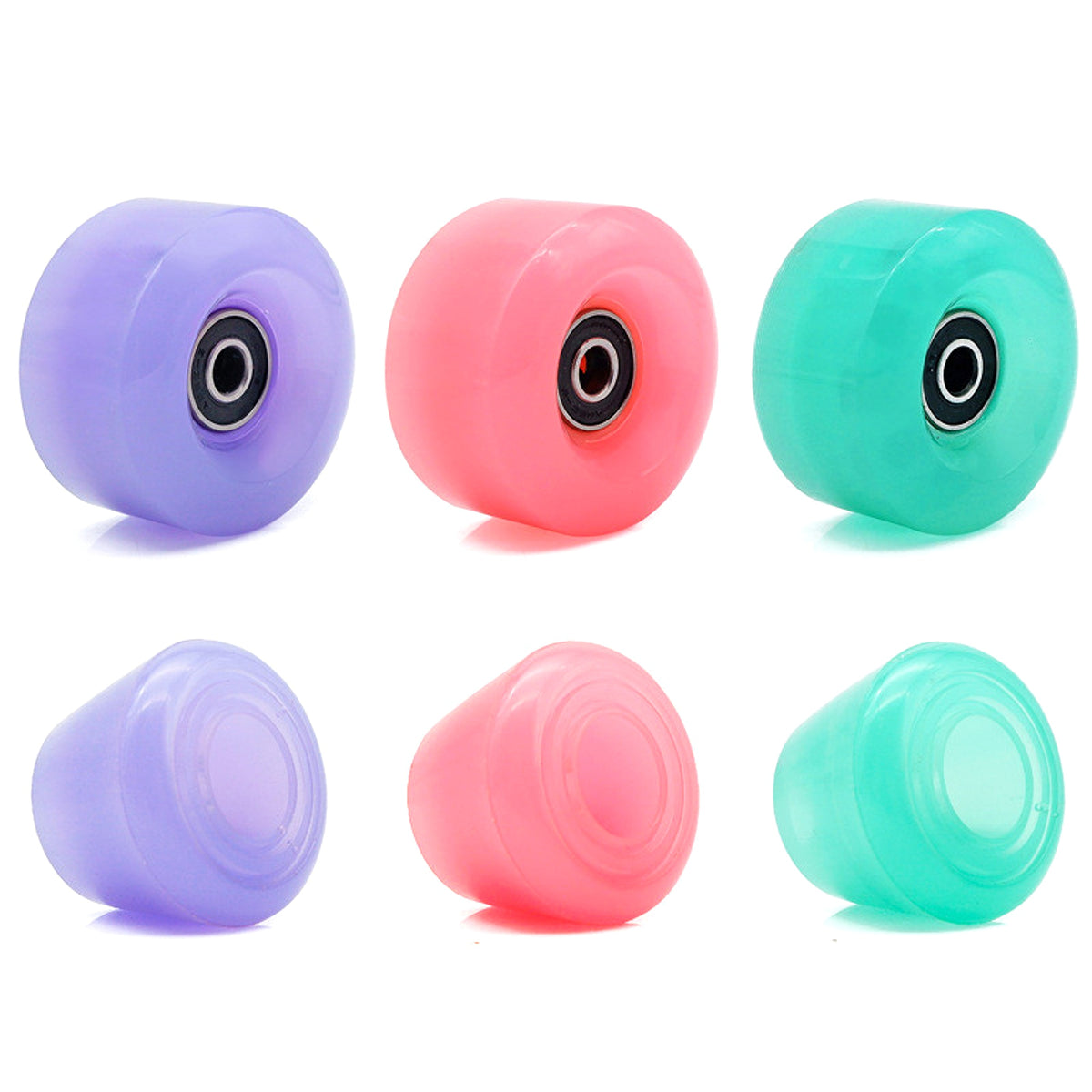 Double Row Roller Skates Four-wheel Roller Skates Translucent Jelly Wheels - enhanced image 1