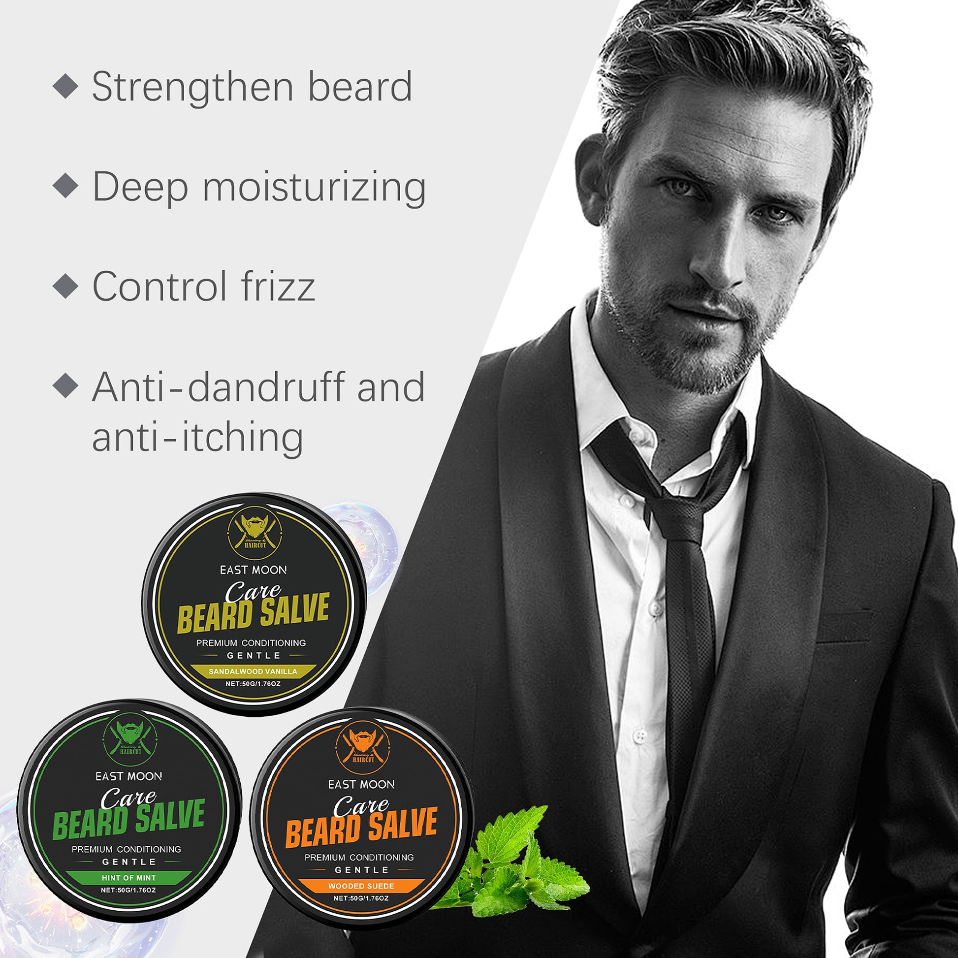 EAST MOON™ – Beard Salve Series for Nourishment, Moisture & Cleansing - enhanced image 1