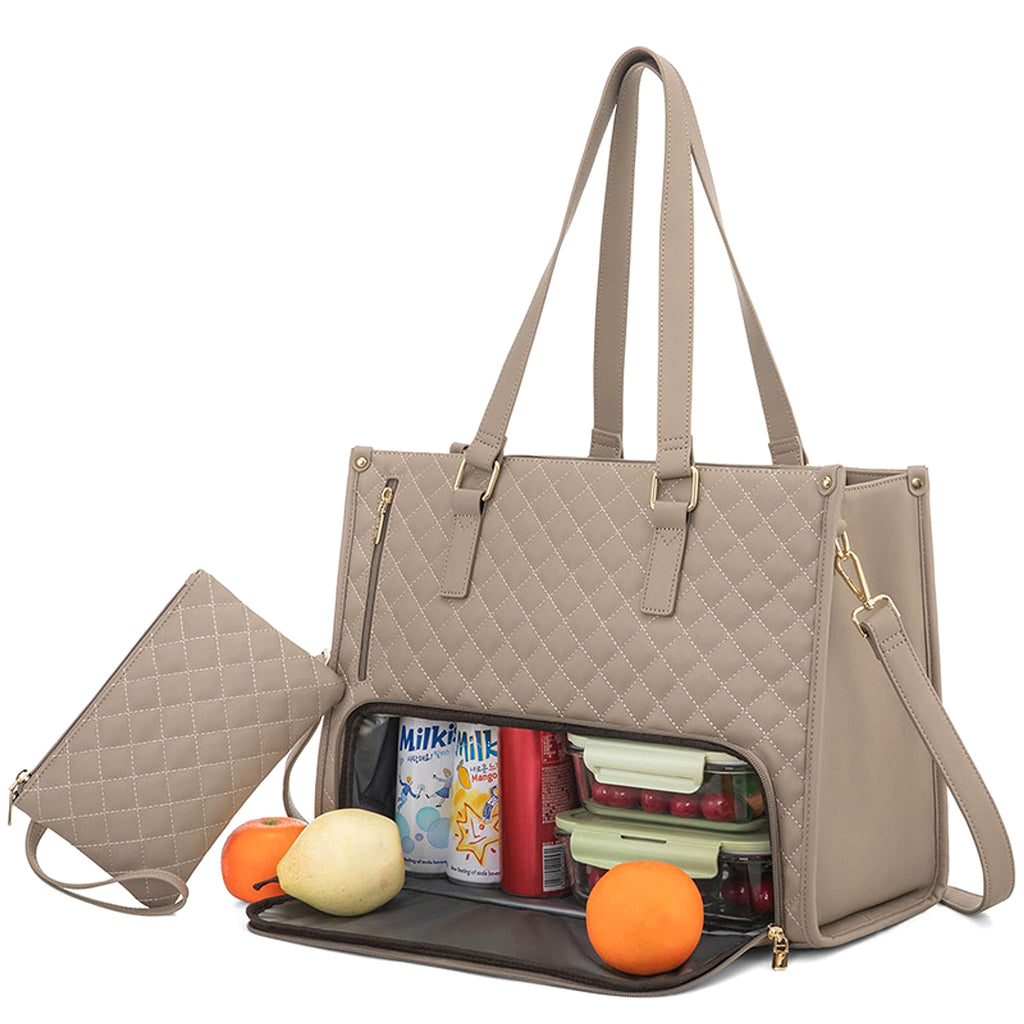 Elegant 2-in-1 Women’s Tote Bag with Insulated Lunch Compartment - enhanced image 1