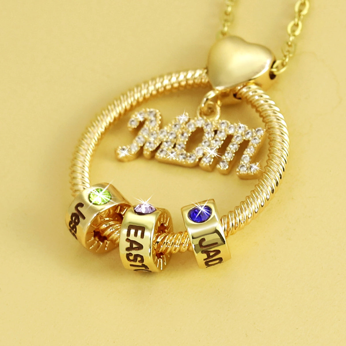 Engraved Birthstone Name Necklace – Personalized Jewelry for Women - enhanced image 1