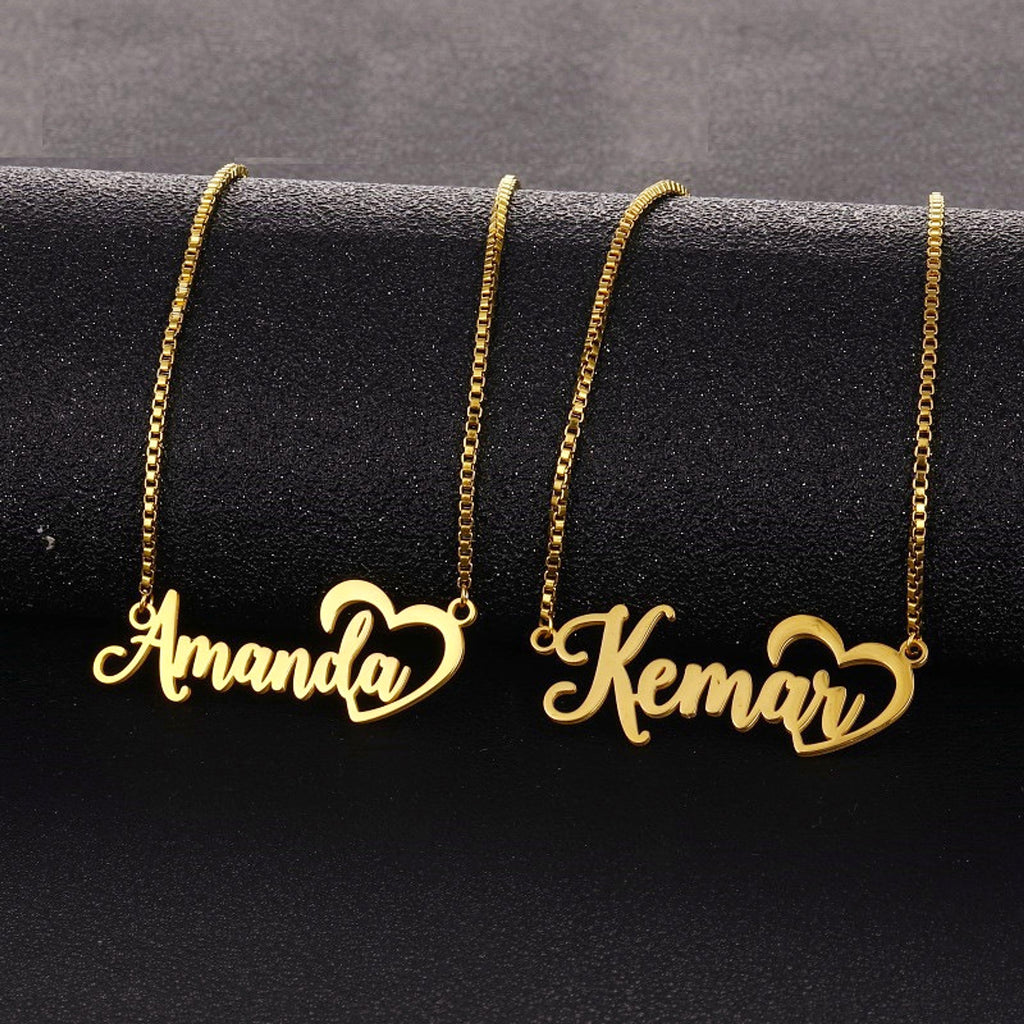 Fashionable Stainless Steel Simple English Name Clavicle Private Necklace - enhanced image 1
