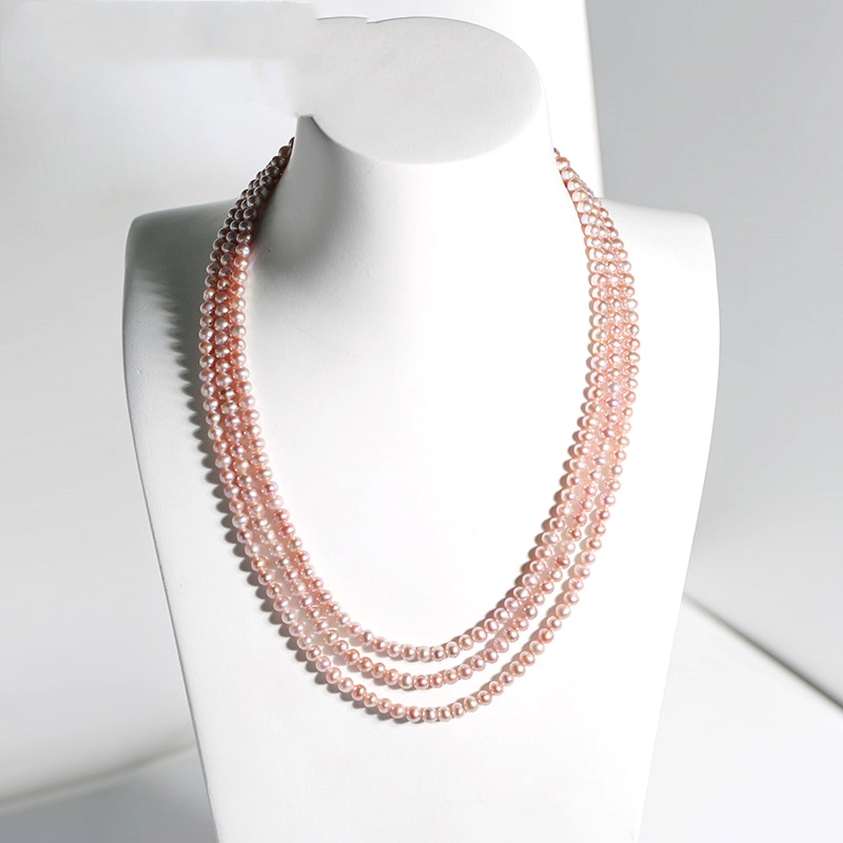 Freshwater Pearl Necklace Three Layer Design - enhanced image 1